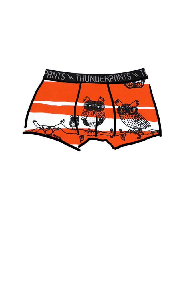 Boys Boxer Tangerine Owls