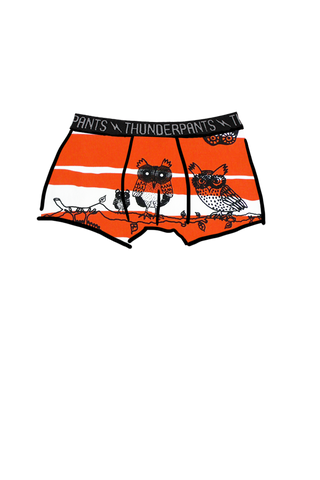 Boys Boxer Tangerine Owls